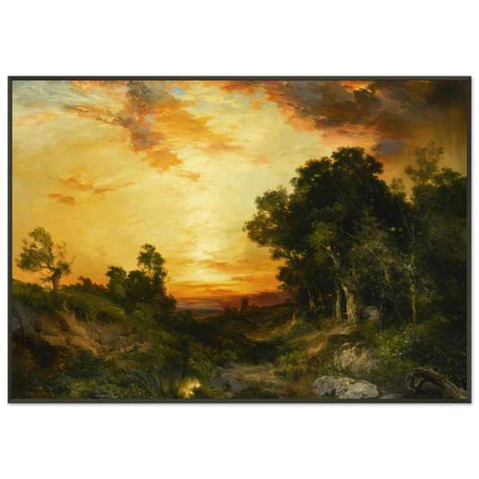 Thomas Moran  Sunset Amagansett Framed Art Print  - Aluminum Frame - 21x29.7 cm / 8x12"