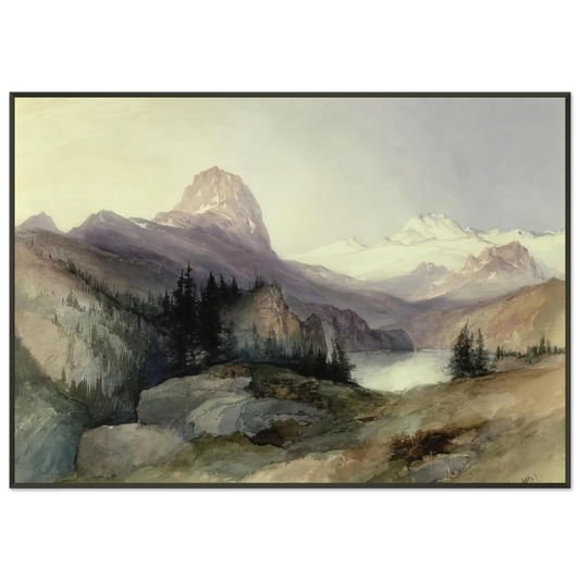 Thomas Moran  In the Bighorn Mountains Framed Art Print  - Aluminum Frame - 21x29.7 cm / 8x12"