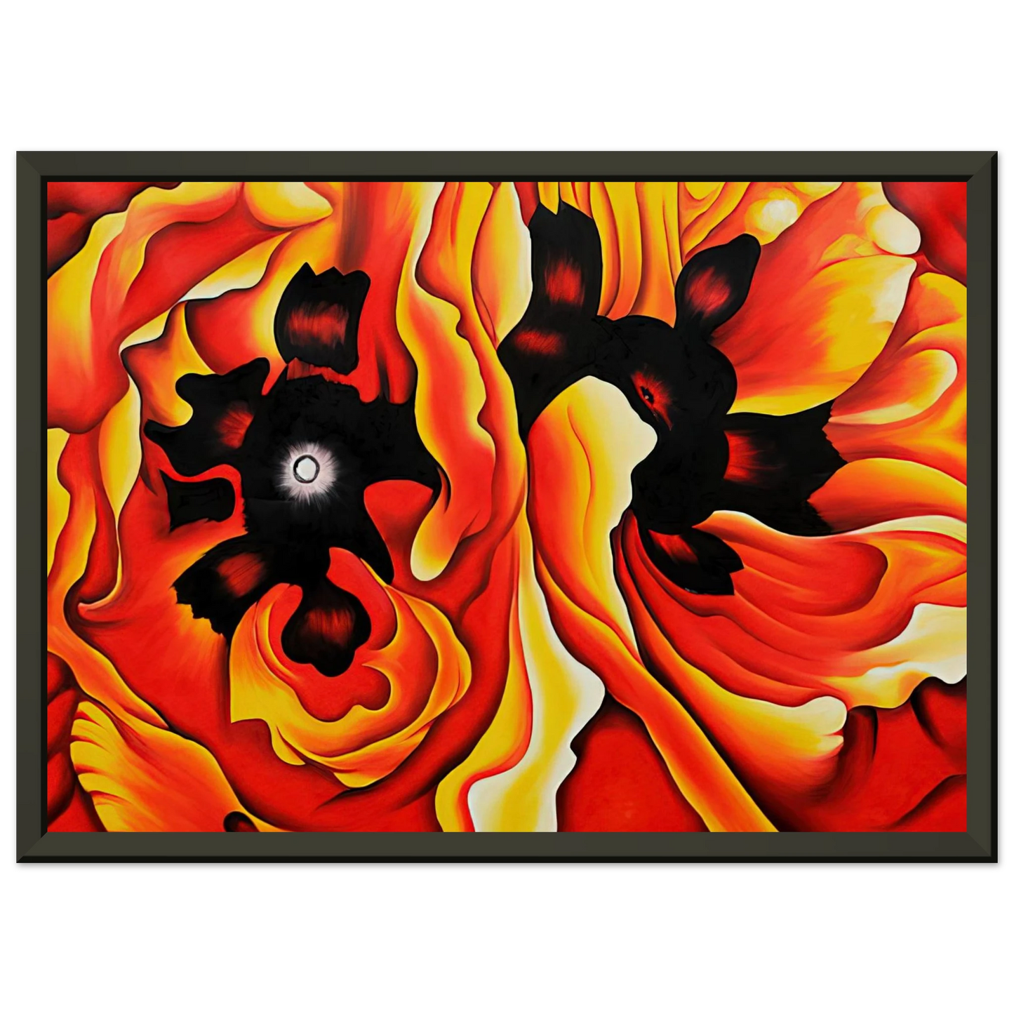 Georgia OKeeffe  Oriental Poppies II Framed Art Print  - Aluminum Frame - 40x50 cm / 16x20 inches