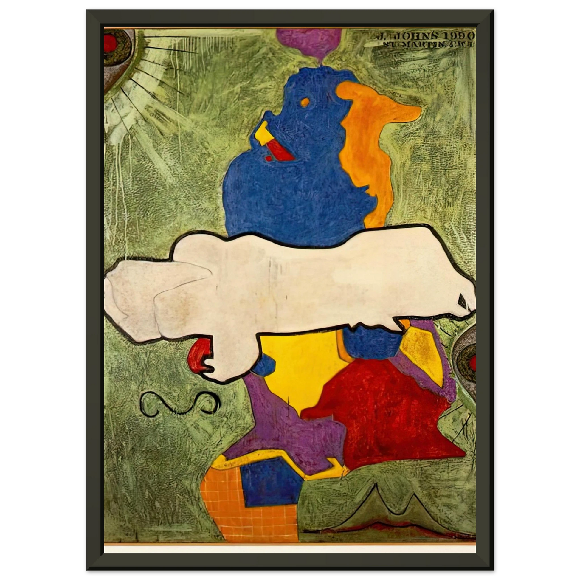 Jasper Johns  GREEN ANGEL Framed Art Print  - Aluminum Frame - 70x100 cm / 28x40 inches