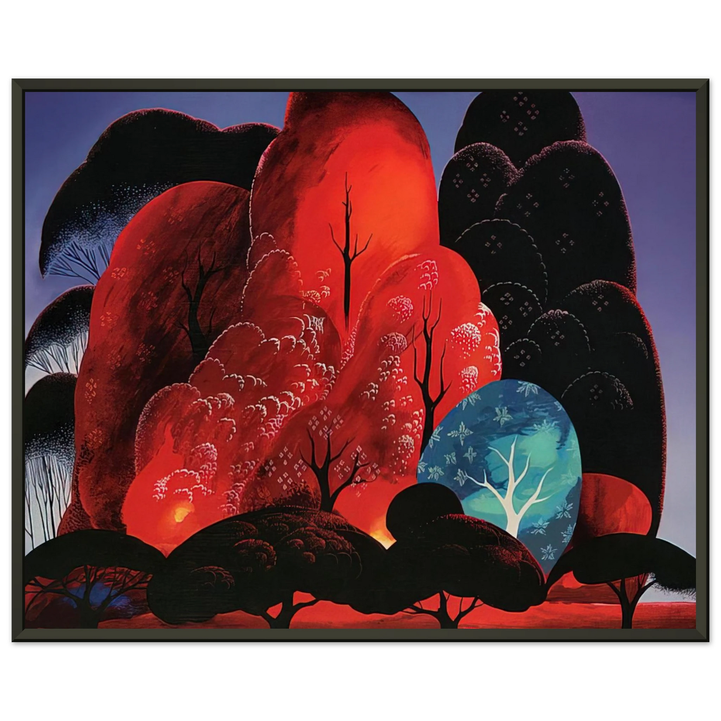 Eyvind Earle  Blazing Glory Framed Art Print  - Aluminum Frame - 60x80 cm / 24x32 inches