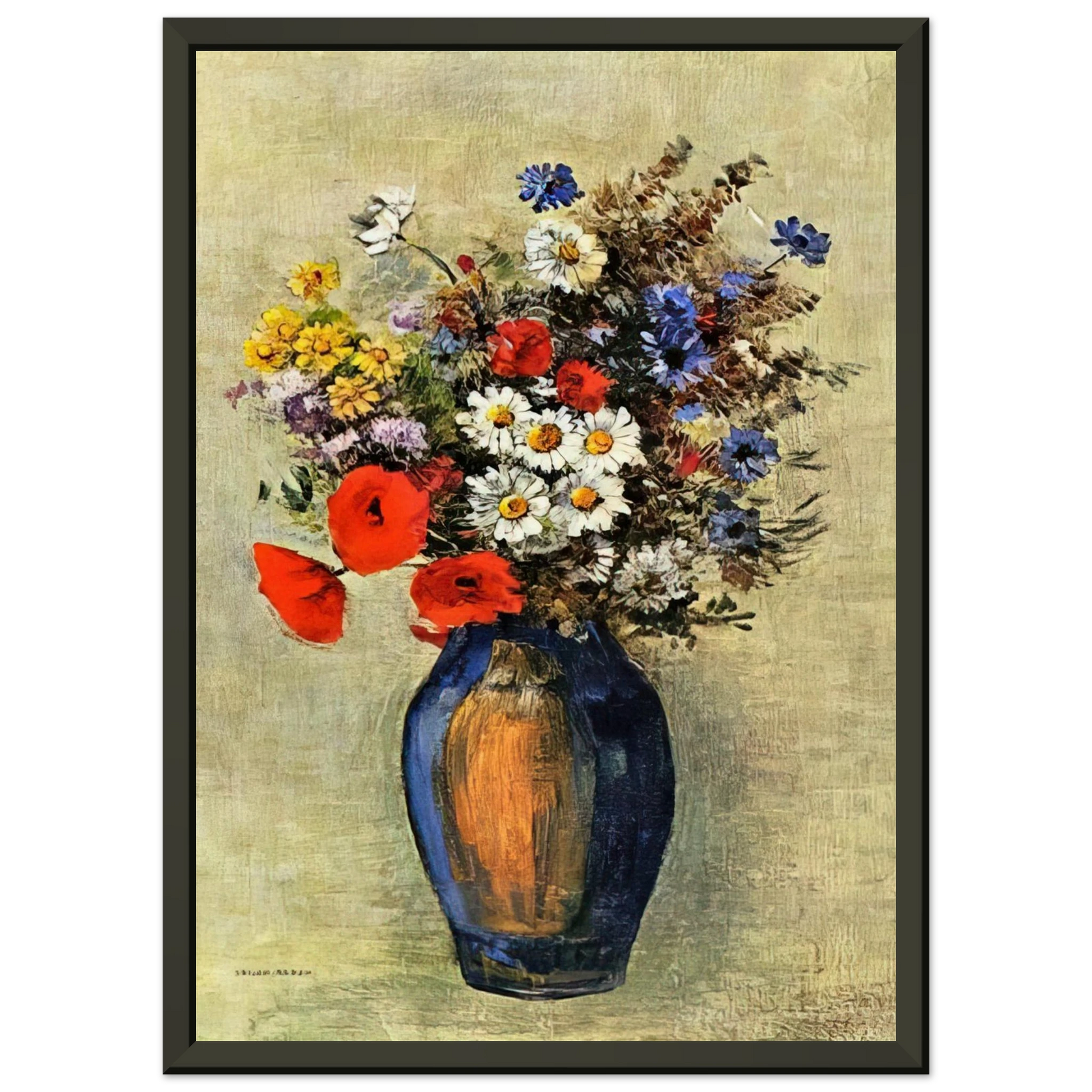 Odilon Redon  VASE OF FLOWERS 2 Framed Art Print  - Aluminum Frame - 40x50 cm / 16x20 inches
