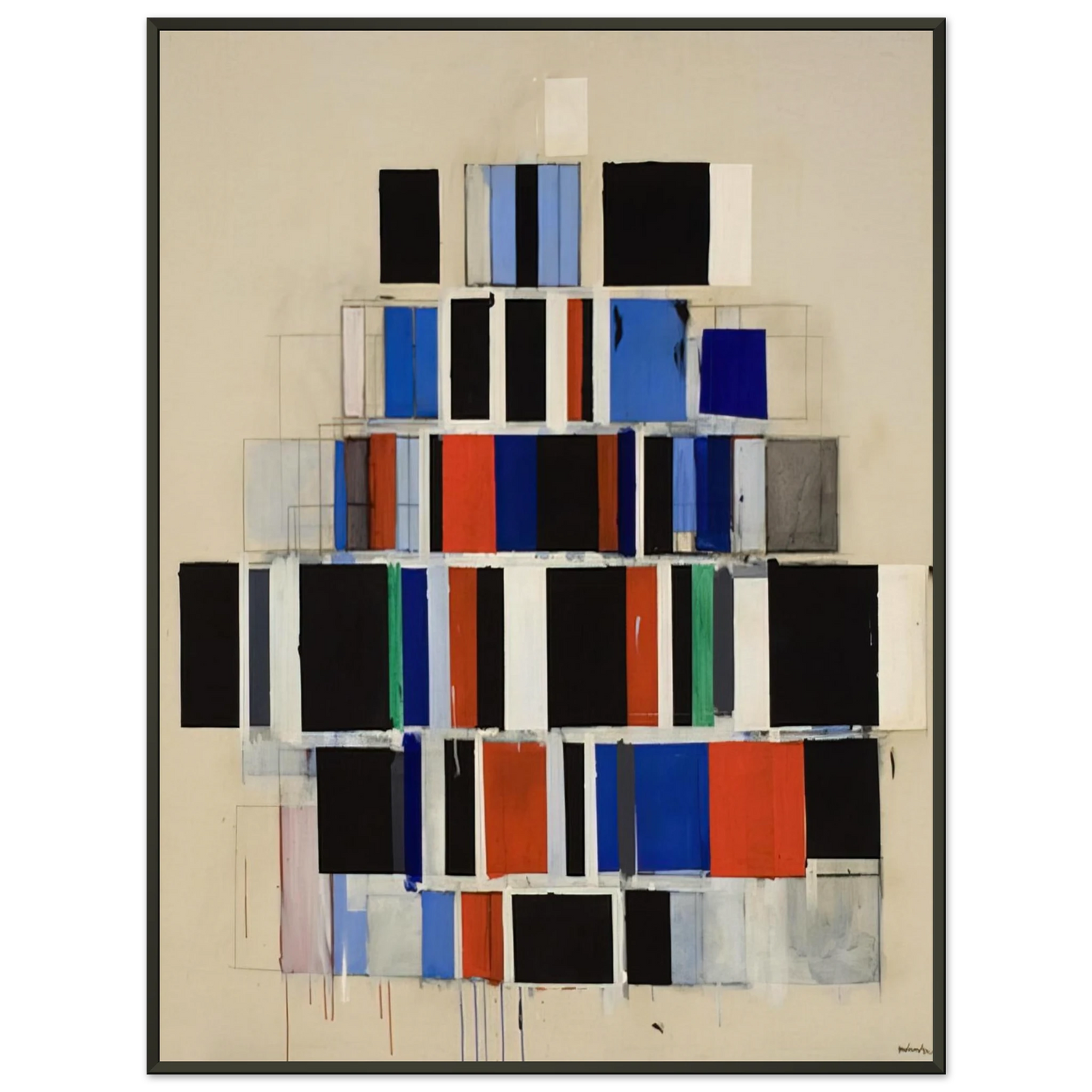 Robert Goodnough  Large Rectangles Large  1965 Framed Art Print  - Aluminum Frame - 40x50 cm / 16x20 inches