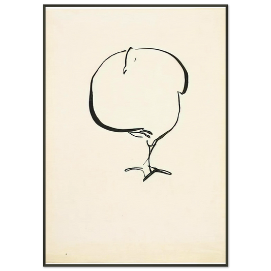 Josef Albers  STANDING BIRD FRONT VIEW 1917 Framed Art Print  - Aluminum Frame - 21x29.7 cm / 8x12"