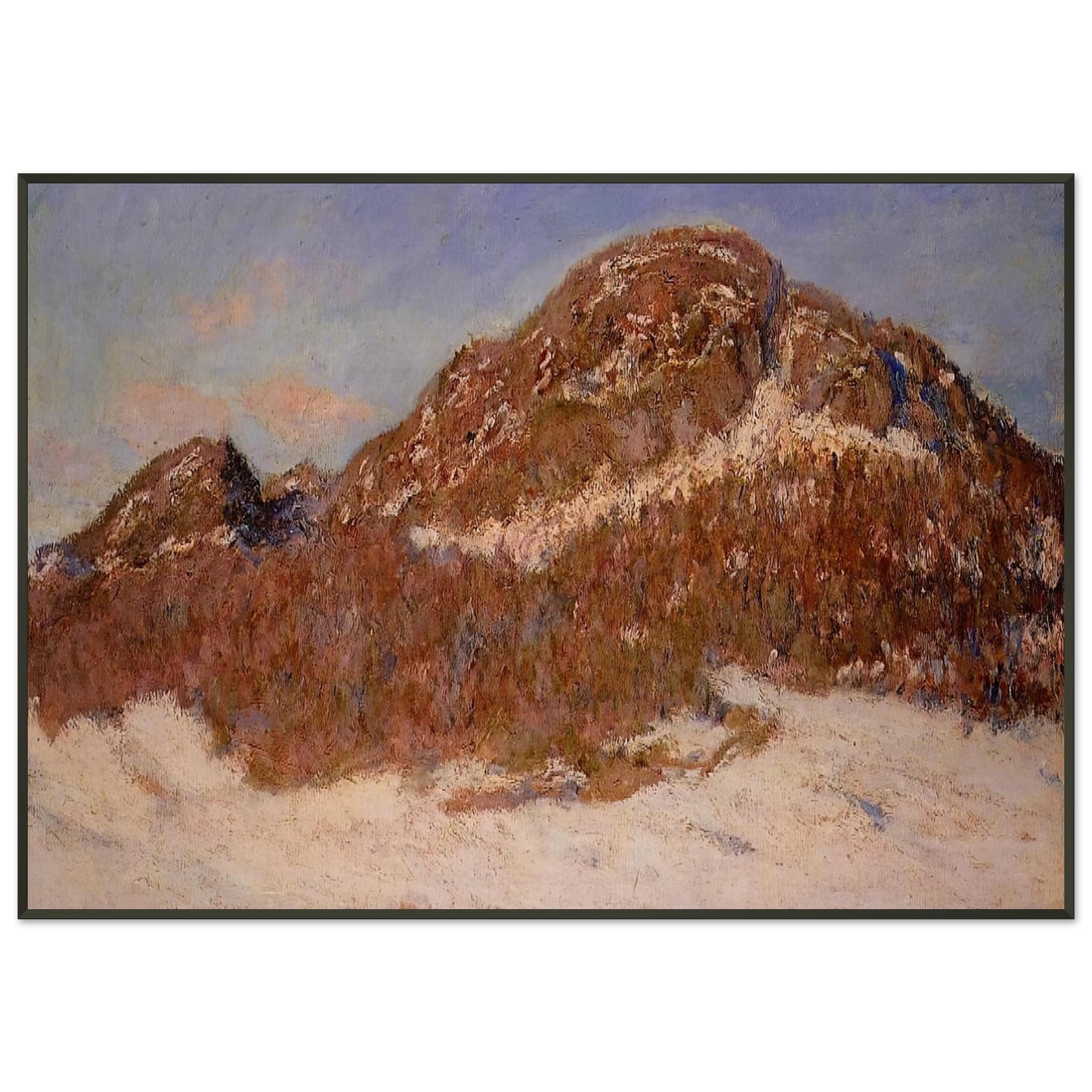 claude monet  Mount Kolsaas 3 Framed Art Print  - Aluminum Frame - 21x29.7 cm / 8x12"