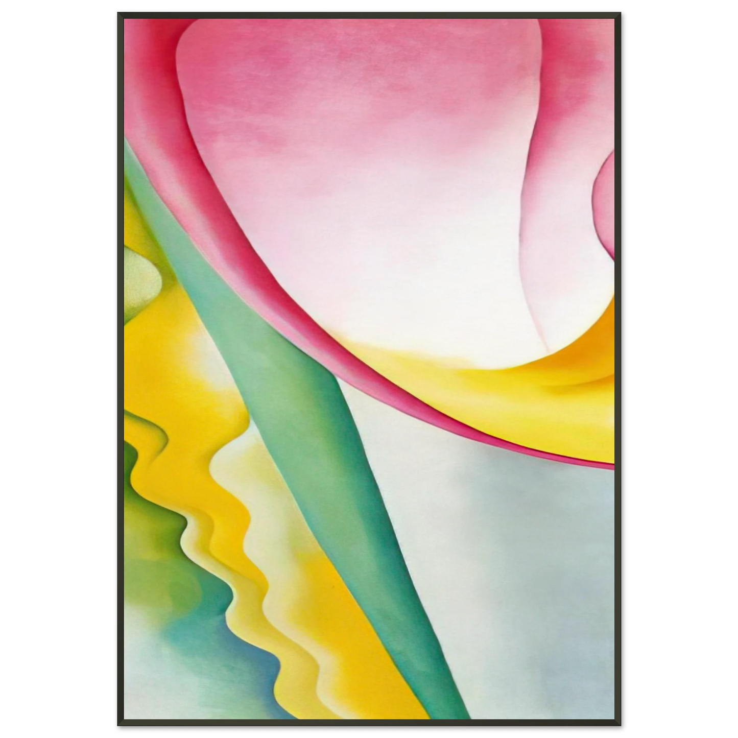 Georgia OKeeffe  Abstraction No 77  Tulip  Framed Art Print  - Aluminum Frame - 21x29.7 cm / 8x12"
