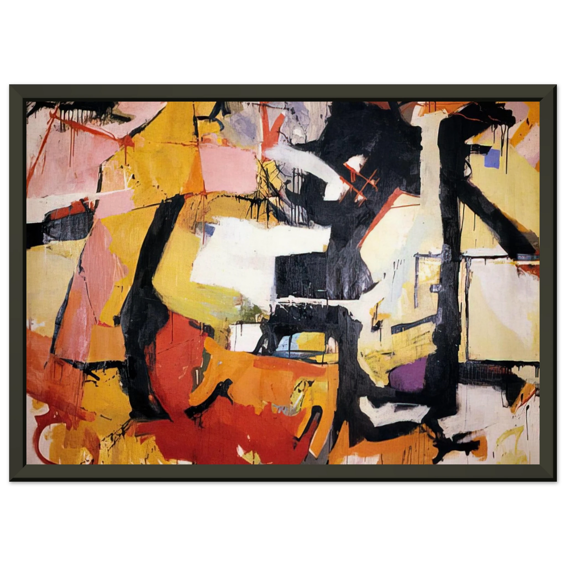 Audrey Flack  ABSTRACT FORCE HOMAGE TO FRANZ KLINE 1952 Framed Art Print  - Aluminum Frame - 40x50 cm / 16x20 inches