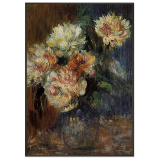 PierreAuguste Renoir  Vase of Peonies Framed Art Print  - Aluminum Frame - 21x29.7 cm / 8x12"
