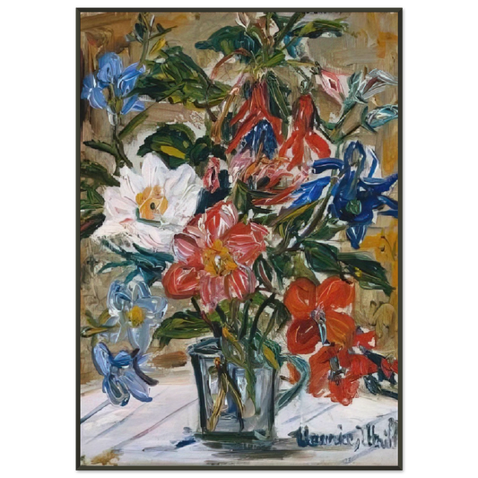 Maurice Utrillo  VASE WITH FLOWERS Framed Art Print  - Aluminum Frame - 21x29.7 cm / 8x12"