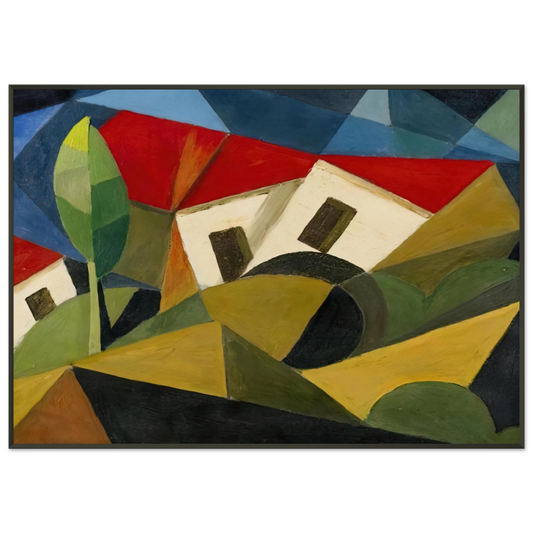 Enrico Prampolini  LANDSCAPE 1918 Framed Art Print  - Aluminum Frame - 21x29.7 cm / 8x12"