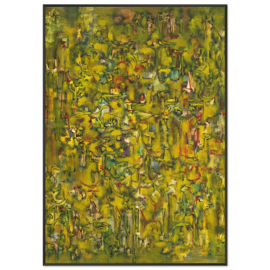 Ad Reinhardt  Number 43 Abstract Painting Yellow  1947 Framed Art Print  - Aluminum Frame - 21x29.7 cm / 8x12"