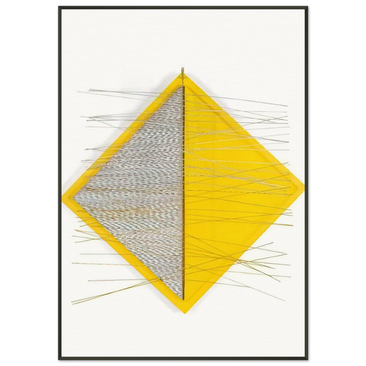 Jesus Rafael Soto  PETITE LOSANGE JAUNE Framed Art Print  - Aluminum Frame - 21x29.7 cm / 8x12"