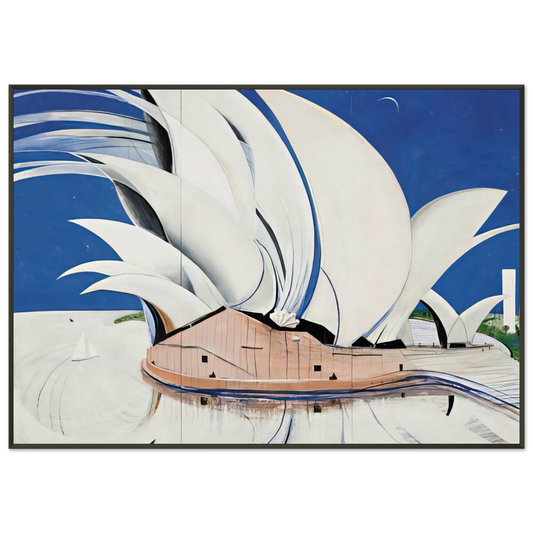 Brett Whiteley  Opera House  1982 Framed Art Print  - Aluminum Frame - 21x29.7 cm / 8x12"