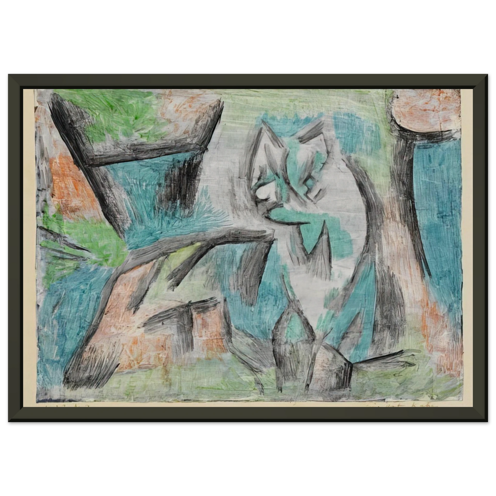 Paul Klee  A KIND OF CAT 1937 Framed Art Print  - Aluminum Frame - 40x50 cm / 16x20 inches
