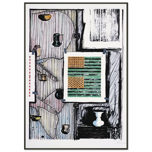 Jasper Johns  VENTRILOQUIST ULAE 235 Framed Art Print  - Aluminum Frame - 21x29.7 cm / 8x12"