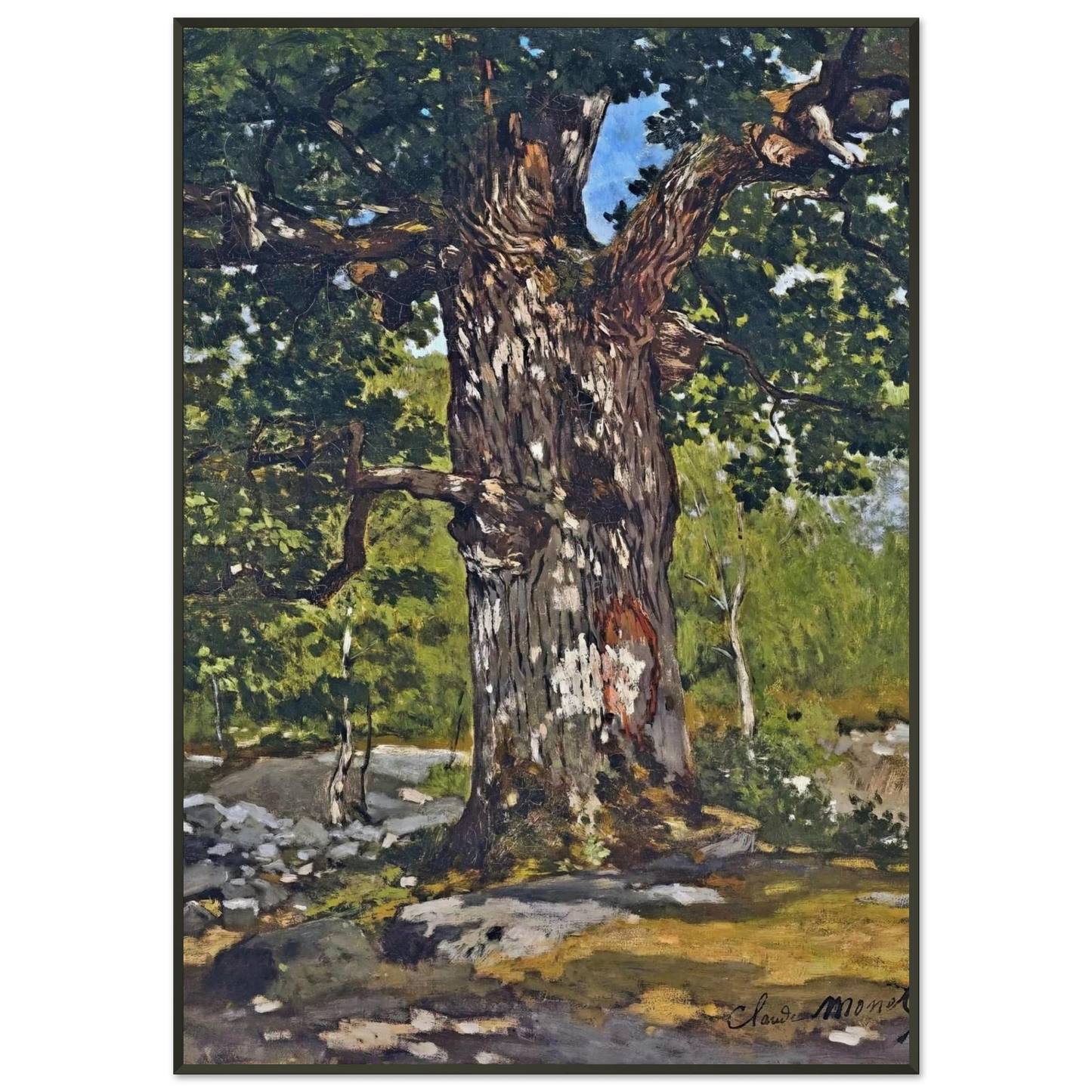 claude monet  The Bodmer Oak Framed Art Print  - Aluminum Frame - 21x29.7 cm / 8x12"