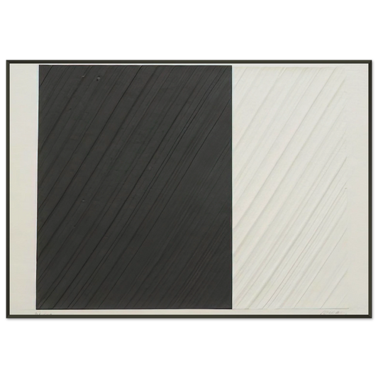 Pierre Soulages  Untitled  1991 Framed Art Print  - Aluminum Frame - 21x29.7 cm / 8x12"