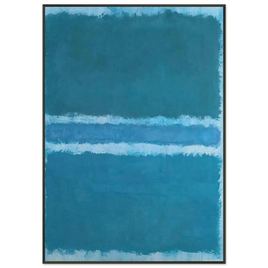 Mark Rothko  Untitled Blue Divided by Blue  1966 Framed Art Print  - Aluminum Frame - 21x29.7 cm / 8x12"