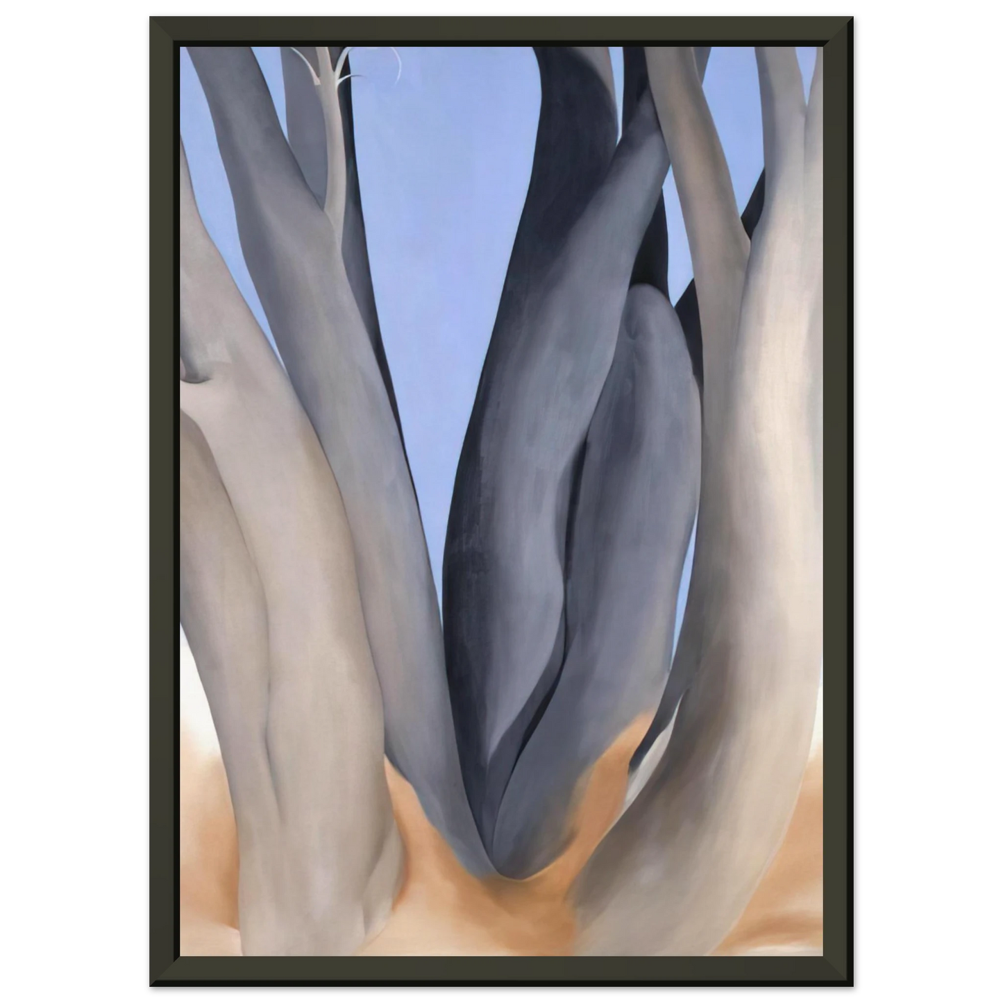 Georgia OKeeffe  Dark Tree Trunks Framed Art Print  - Aluminum Frame - 60x80 cm / 24x32 inches