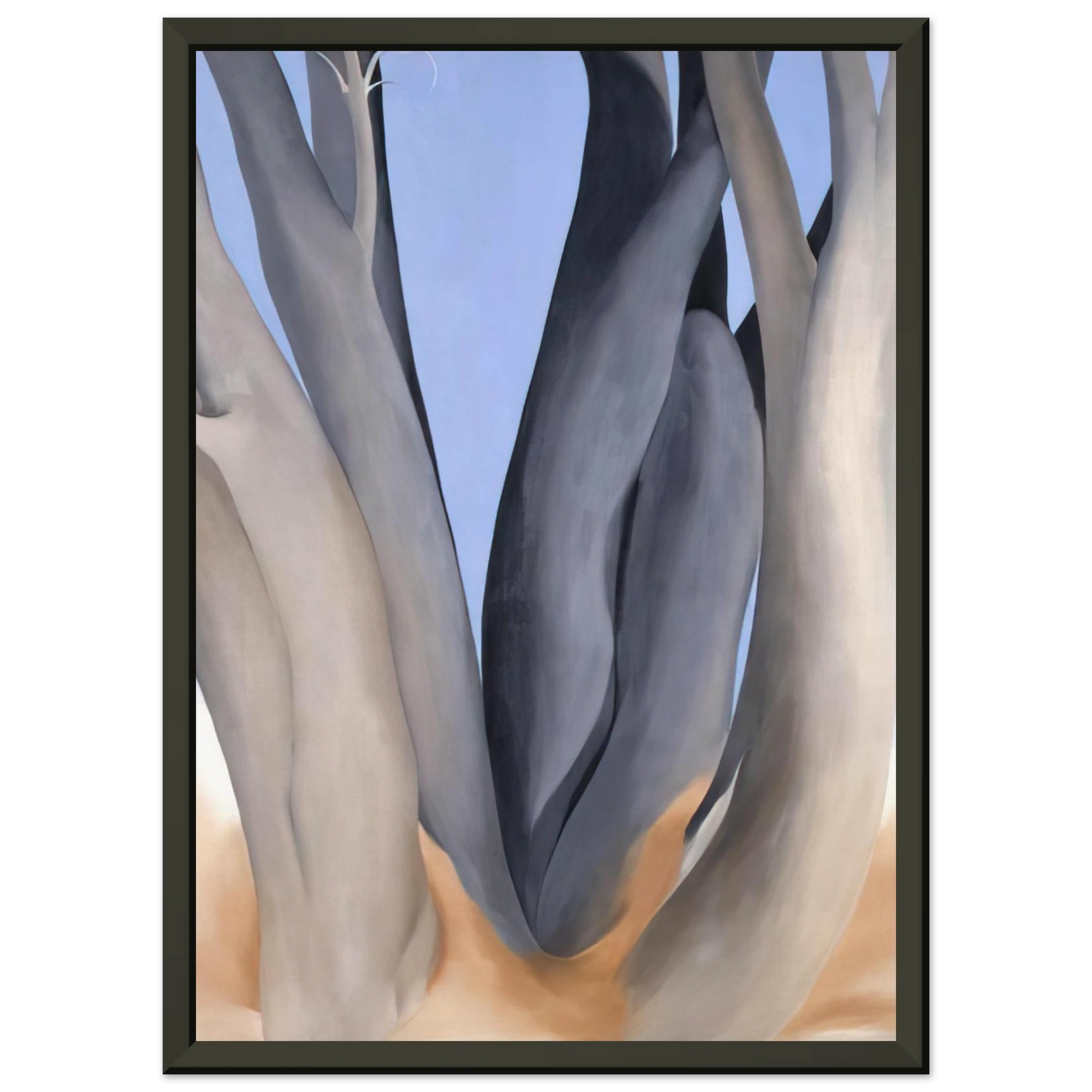 Georgia OKeeffe  Dark Tree Trunks Framed Art Print  - Aluminum Frame - 60x80 cm / 24x32 inches