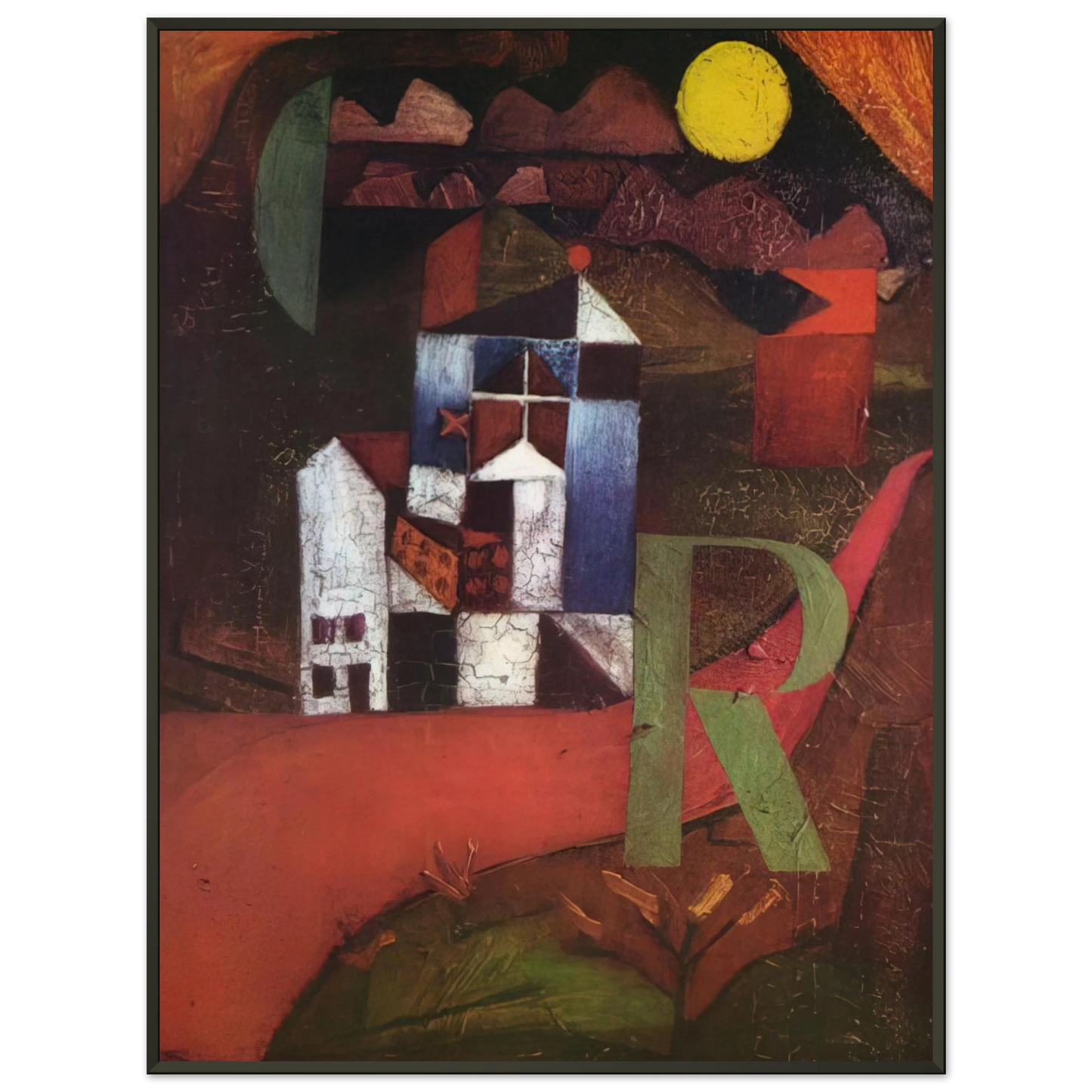 Paul Klee  VILLA R 1919 Framed Art Print  - Aluminum Frame - 70x100 cm / 28x40 inches