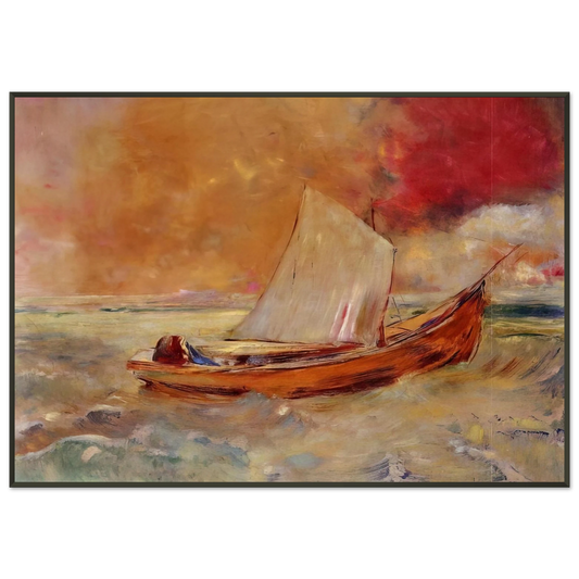 Odilon Redon  YELLOW BOAT Framed Art Print  - Aluminum Frame - 21x29.7 cm / 8x12"