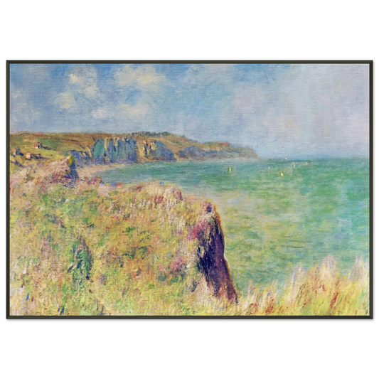 claude monet  Edge of the Cliff at Pourville Framed Art Print  - Aluminum Frame - 21x29.7 cm / 8x12"
