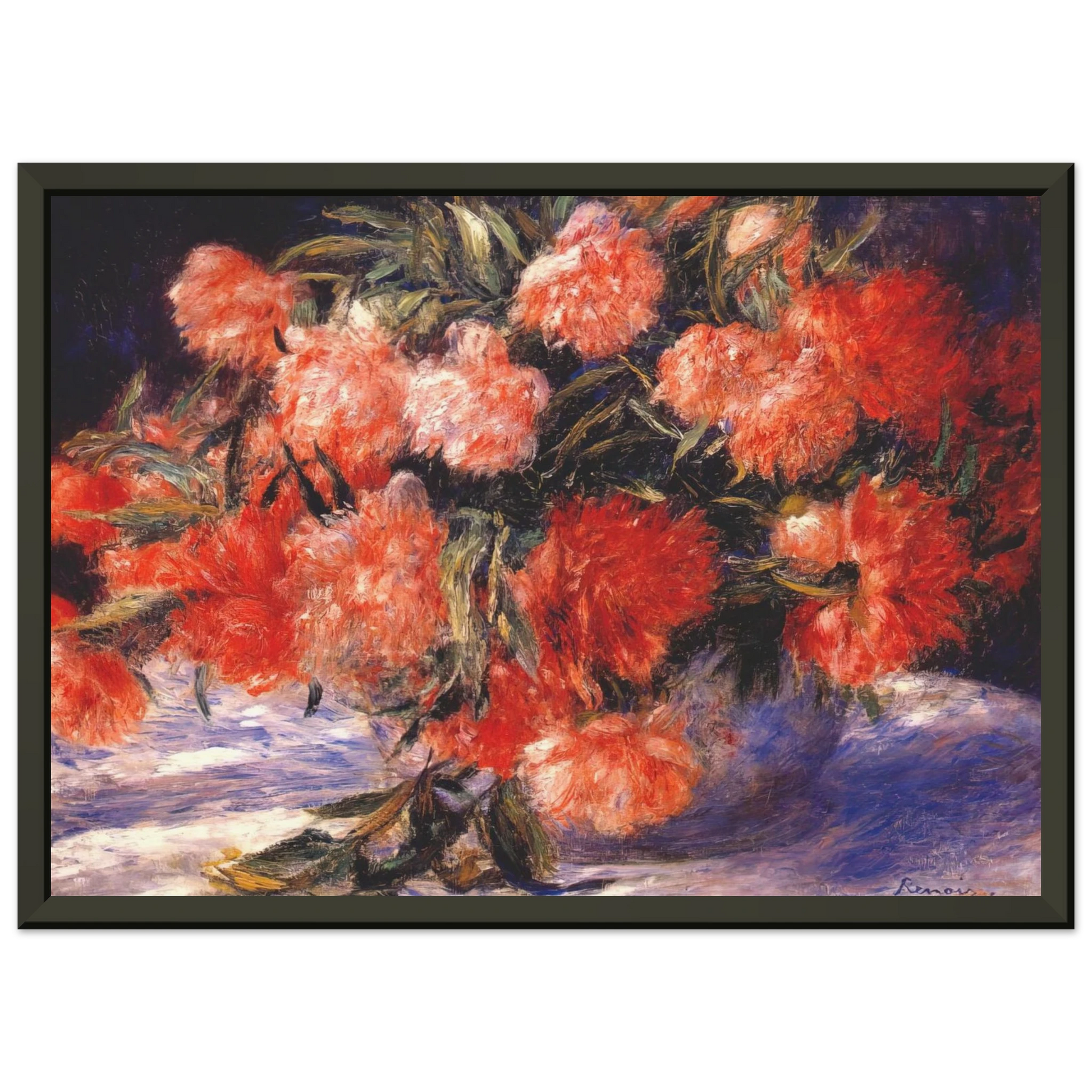 PierreAuguste Renoir  Peonies Framed Art Print  - Aluminum Frame - 70x100 cm / 28x40 inches