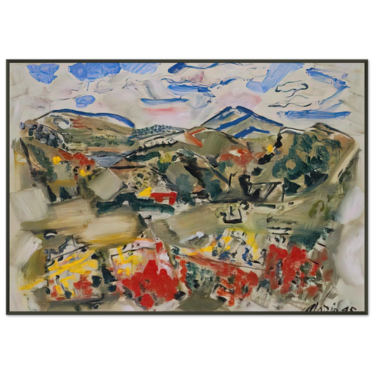 John Marin  Tunk Mountains Autumn Maine  1945 Framed Art Print  - Aluminum Frame - 21x29.7 cm / 8x12"