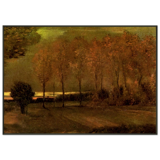 Vincent van Gogh  Autumn Landscape at Dusk Framed Art Print  - Aluminum Frame - 21x29.7 cm / 8x12"