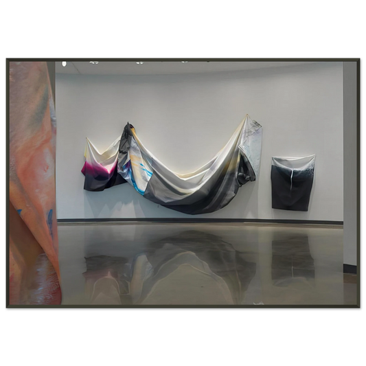 Sam Gilliam  Black Garland Framed Art Print  - Aluminum Frame - 21x29.7 cm / 8x12"