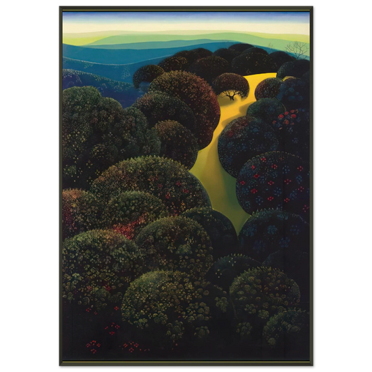 Eyvind Earle  Hidden Pasture Framed Art Print  - Aluminum Frame - 21x29.7 cm / 8x12"