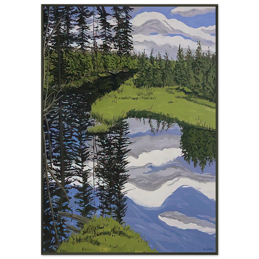 Neil Welliver  Illusory Flowage  1996 Framed Art Print  - Aluminum Frame - 21x29.7 cm / 8x12"