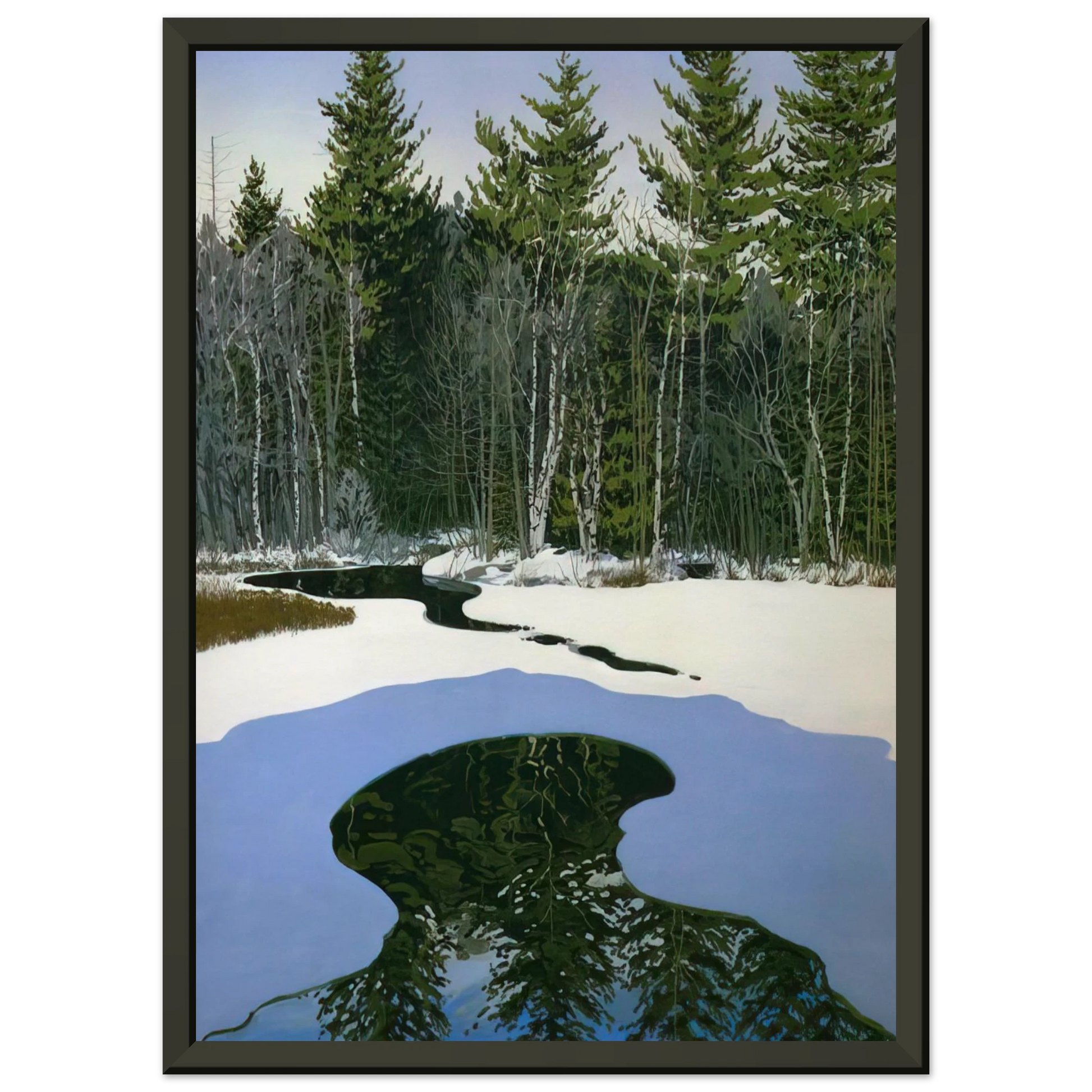 Neil Welliver  Pond Pass  Contemporary Realism Framed Art Print  - Aluminum Frame - 70x100 cm / 28x40 inches