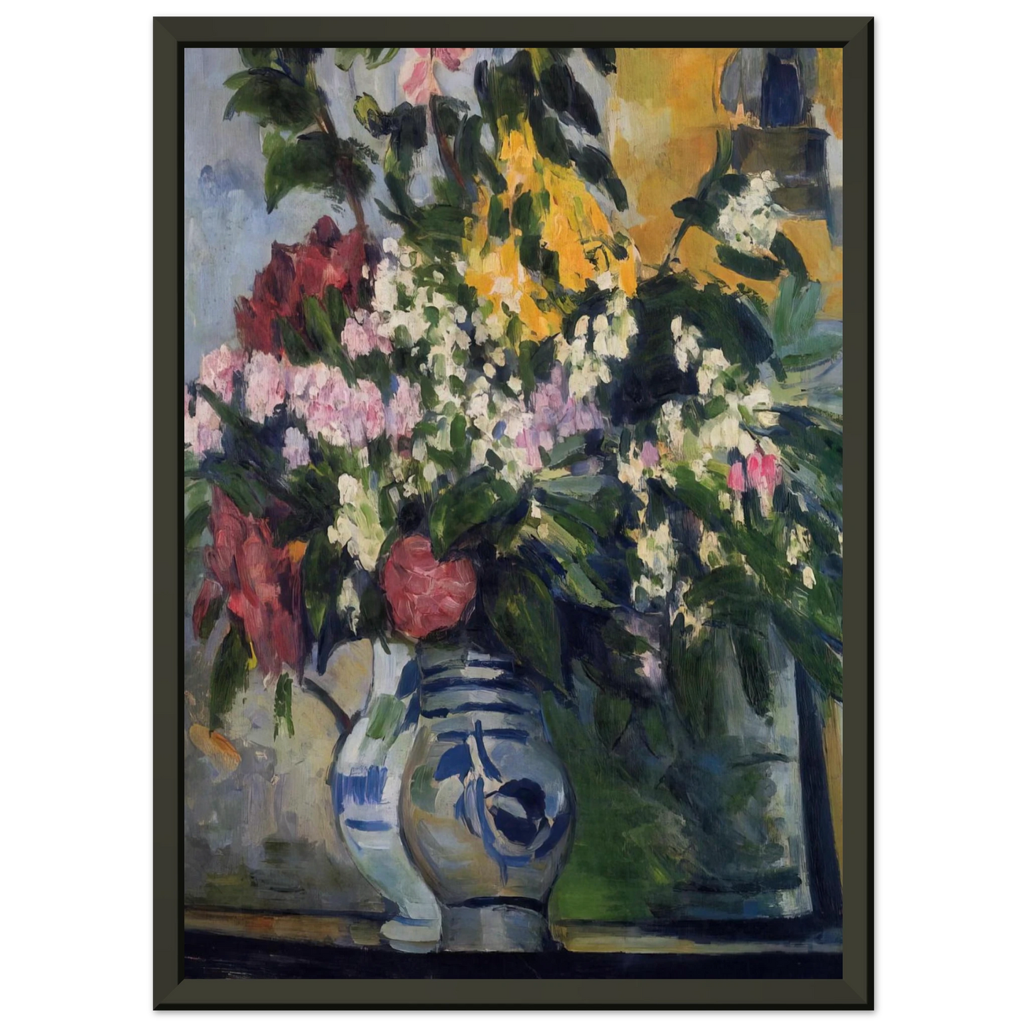 Paul Cezanne  Two Vases of Flowers Framed Art Print  - Aluminum Frame - 40x50 cm / 16x20 inches