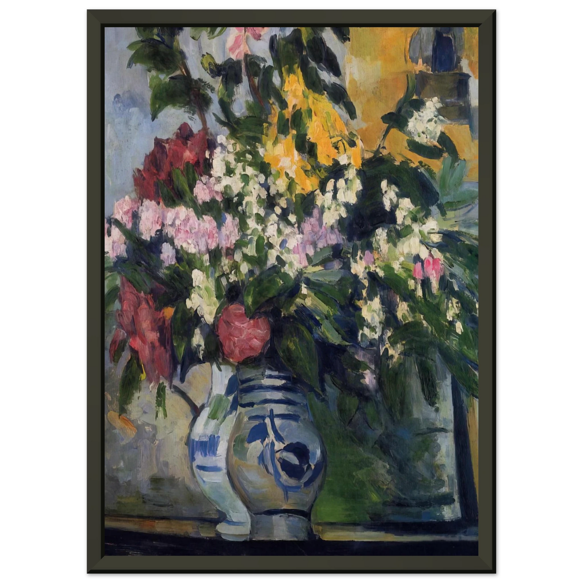Paul Cezanne  Two Vases of Flowers Framed Art Print  - Aluminum Frame - 40x50 cm / 16x20 inches