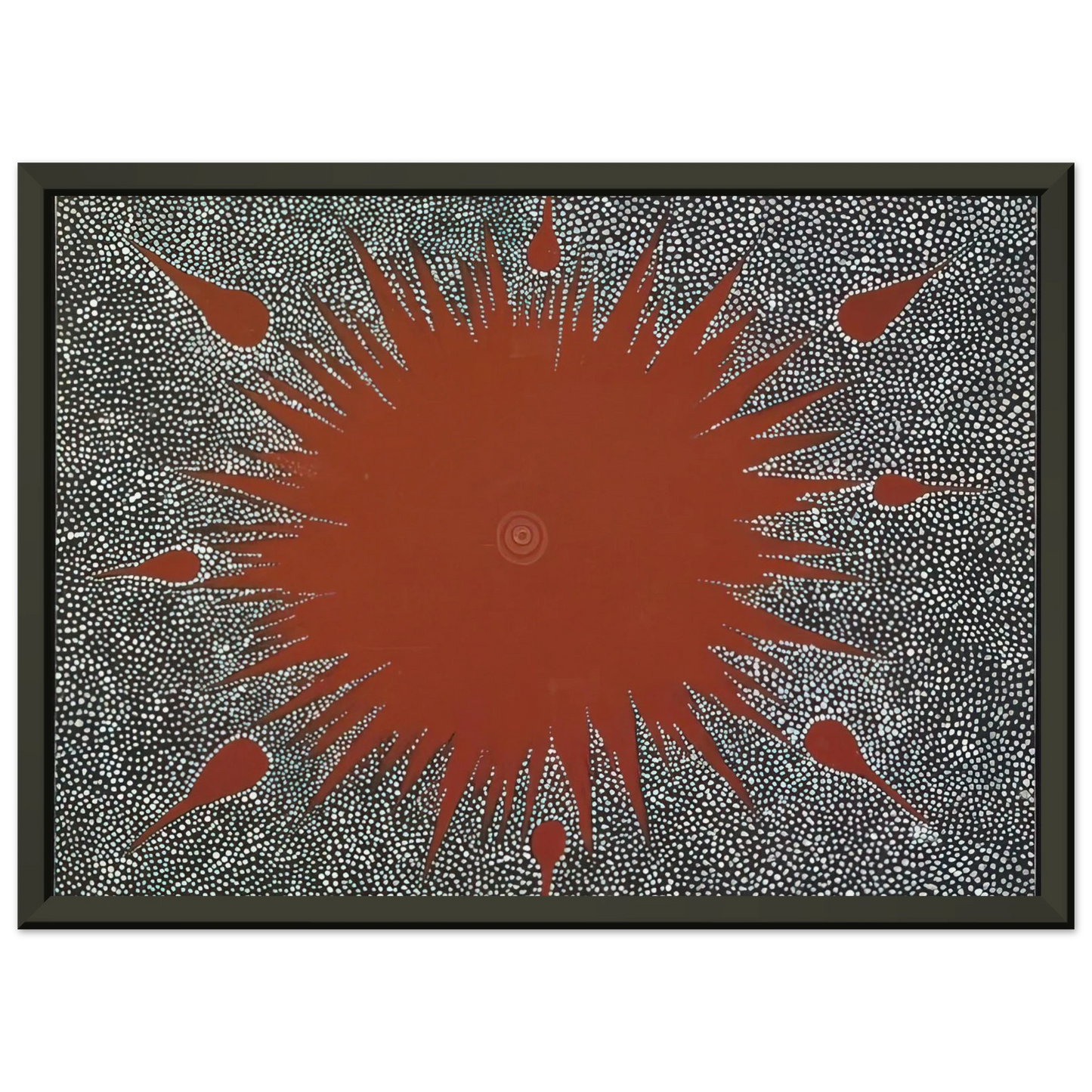 Clifford Possum Tjapaltjarri  Dreaming Story at Warlugulong  1976 Framed Art Print  - Aluminum Frame - 70x100 cm / 28x40 inches