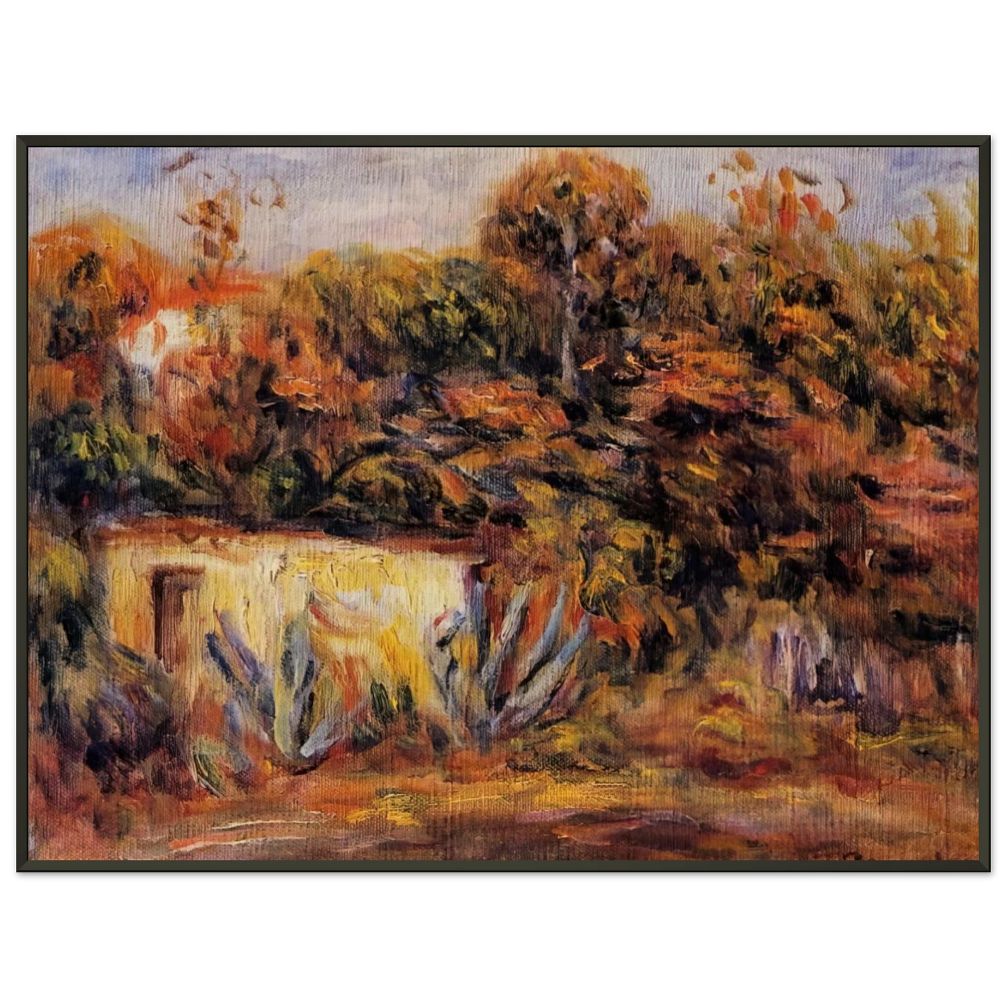 PierreAuguste Renoir  Cabin with Aloe Plants Framed Art Print  - Aluminum Frame - 40x50 cm / 16x20 inches