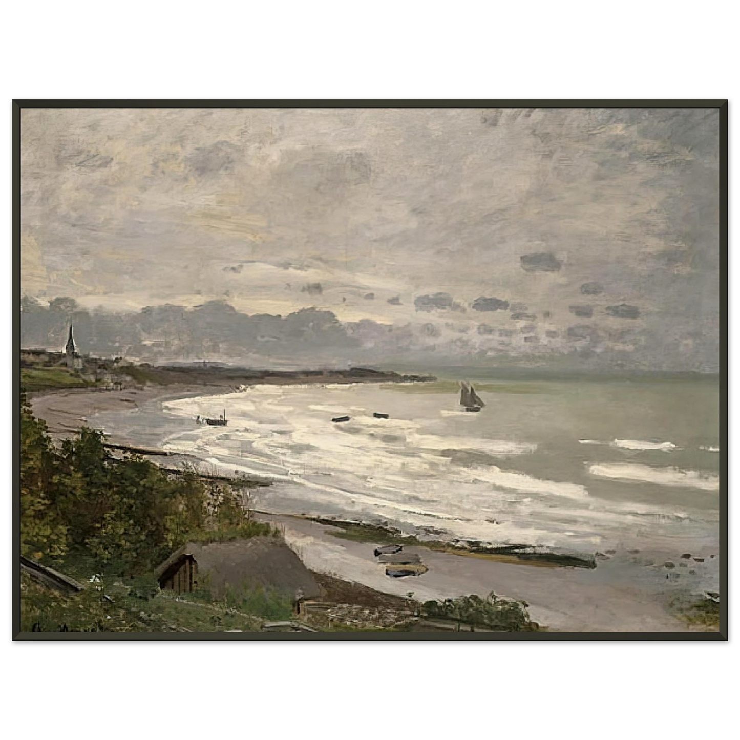 claude monet  The Beach at SaintAdresse Framed Art Print  - Aluminum Frame - 70x100 cm / 28x40 inches