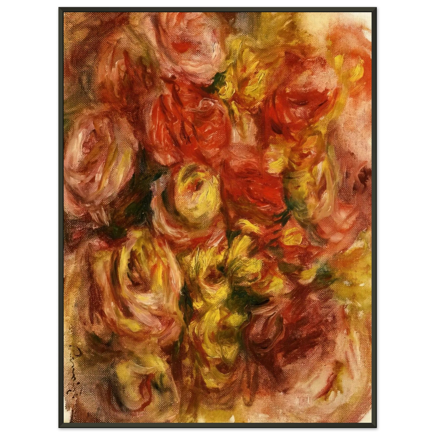 PierreAuguste Renoir  Study of Flowers Framed Art Print  - Aluminum Frame - 70x100 cm / 28x40 inches