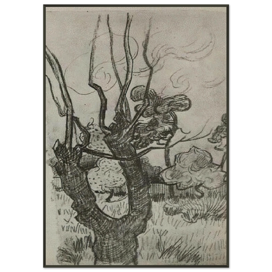 Vincent van Gogh  A Bare Treetop in the Garden of the Asylum Framed Art Print  - Aluminum Frame - 21x29.7 cm / 8x12"