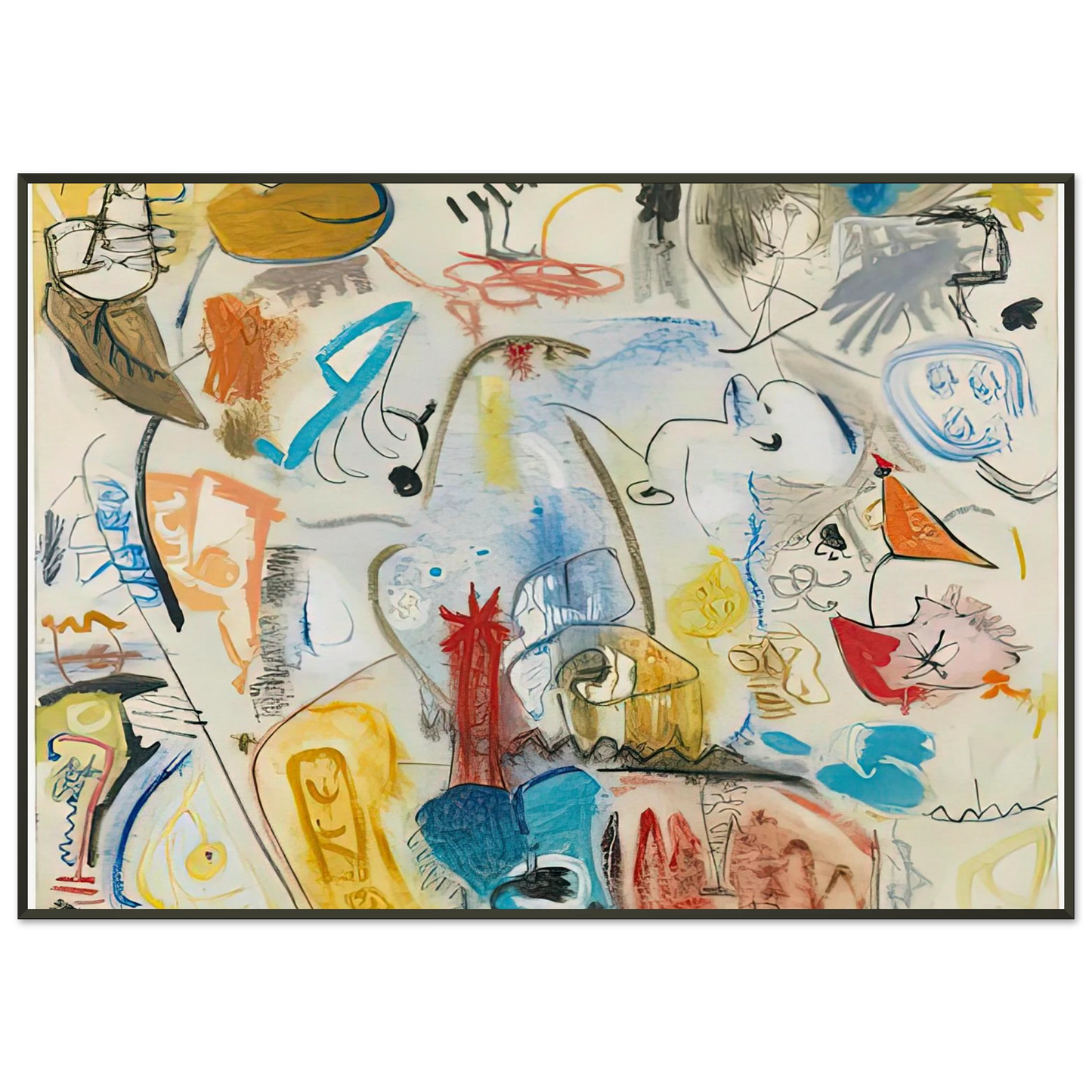 Helen Frankenthaler  Circus Landscape 1951 Framed Art Print  - Aluminum Frame - 21x29.7 cm / 8x12"