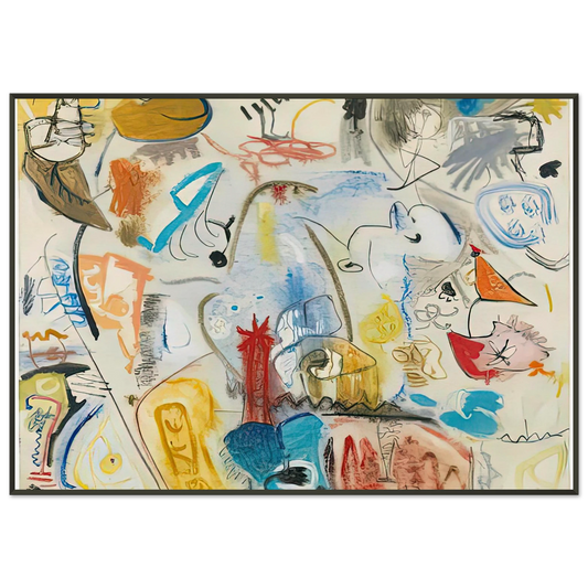 Helen Frankenthaler  Circus Landscape 1951 Framed Art Print  - Aluminum Frame - 21x29.7 cm / 8x12"