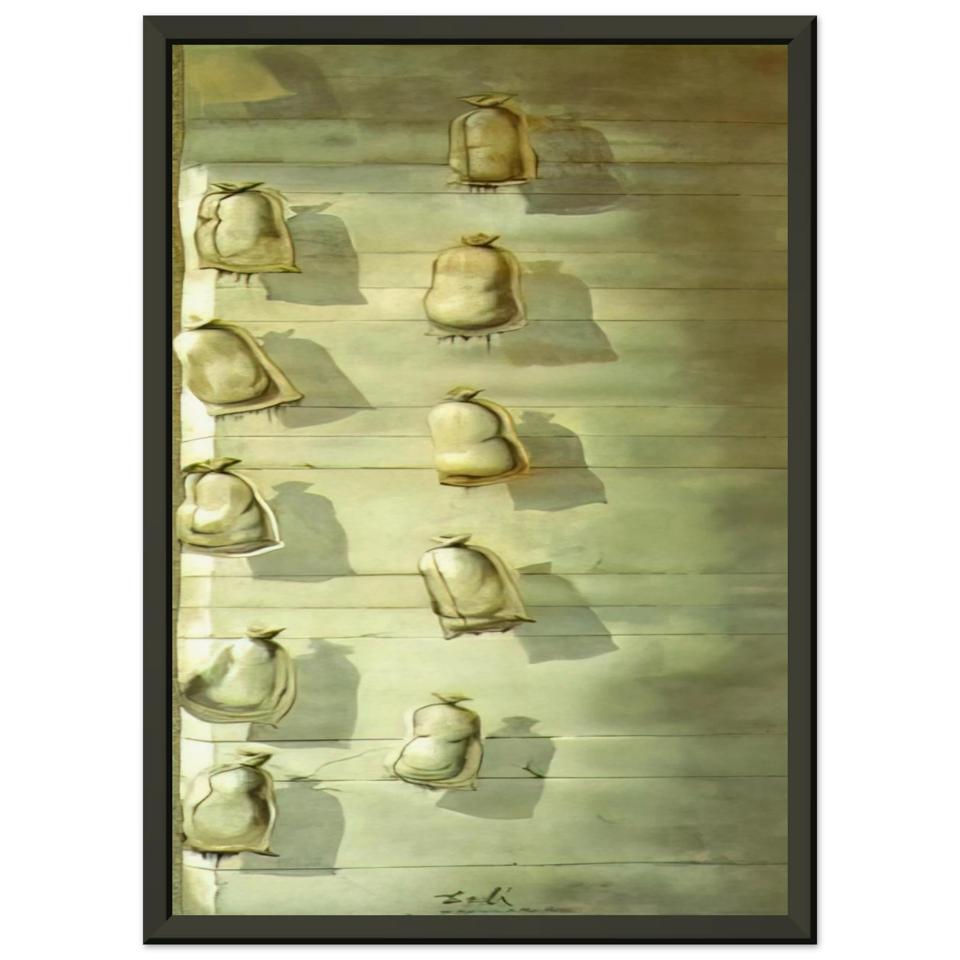 Salvador Dali  SET DESIGN FOR THE BALLET LOS SACOS DEL MOLINERO Framed Art Print  - Aluminum Frame - 60x80 cm / 24x32 inches
