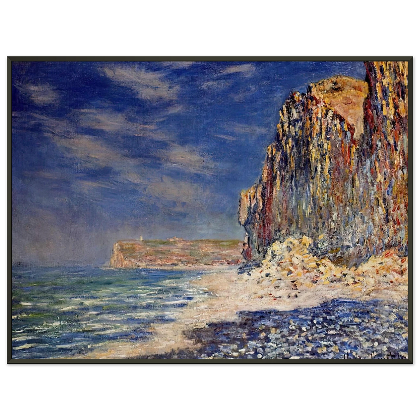 claude monet  Cliff near Fecamp Framed Art Print  - Aluminum Frame - 70x100 cm / 28x40 inches