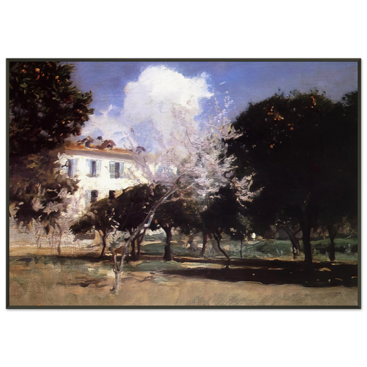 John Singer Sargent  House and Garden Framed Art Print  - Aluminum Frame - 21x29.7 cm / 8x12"