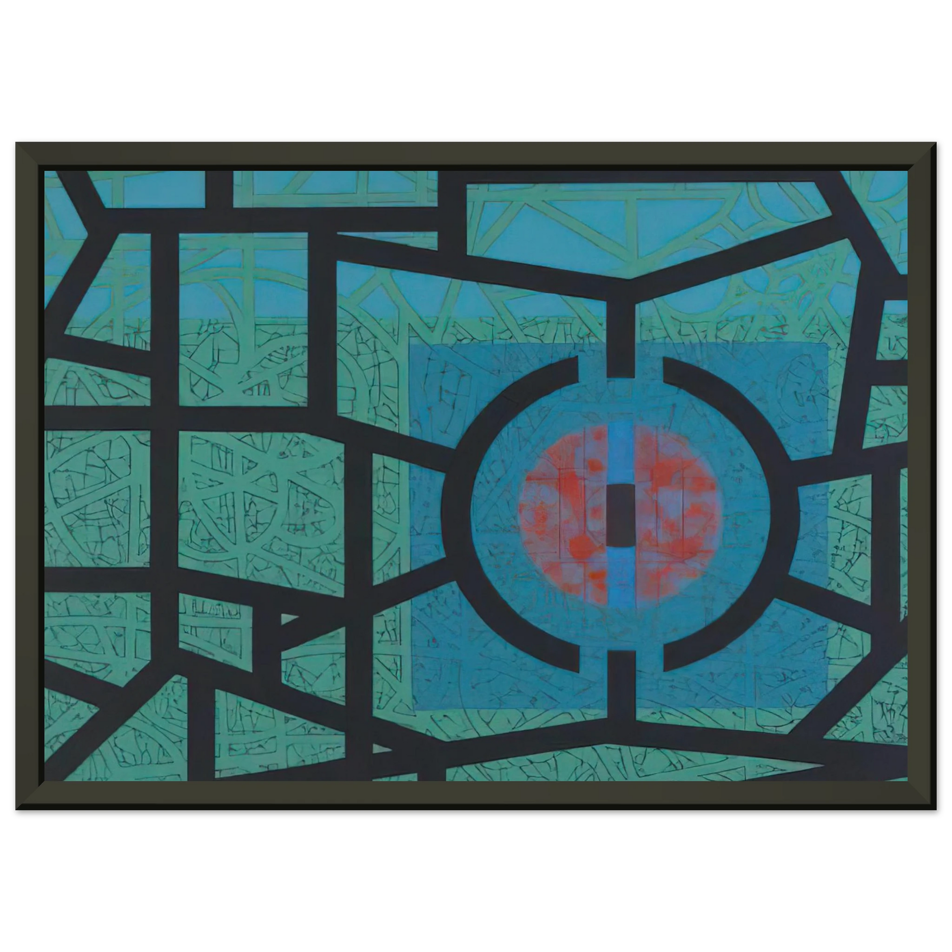 Jimmy Ernst  Interior and Silence  1967 Framed Art Print  - Aluminum Frame - 70x100 cm / 28x40 inches