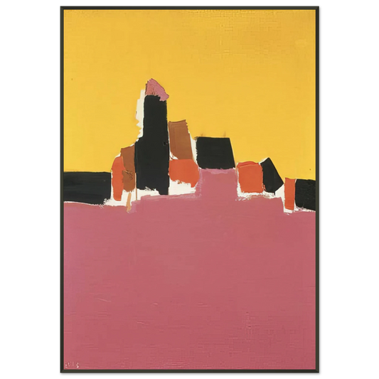Nicolas de Stael  Syracuse  Lyrical Abstraction Framed Art Print  - Aluminum Frame - 21x29.7 cm / 8x12"