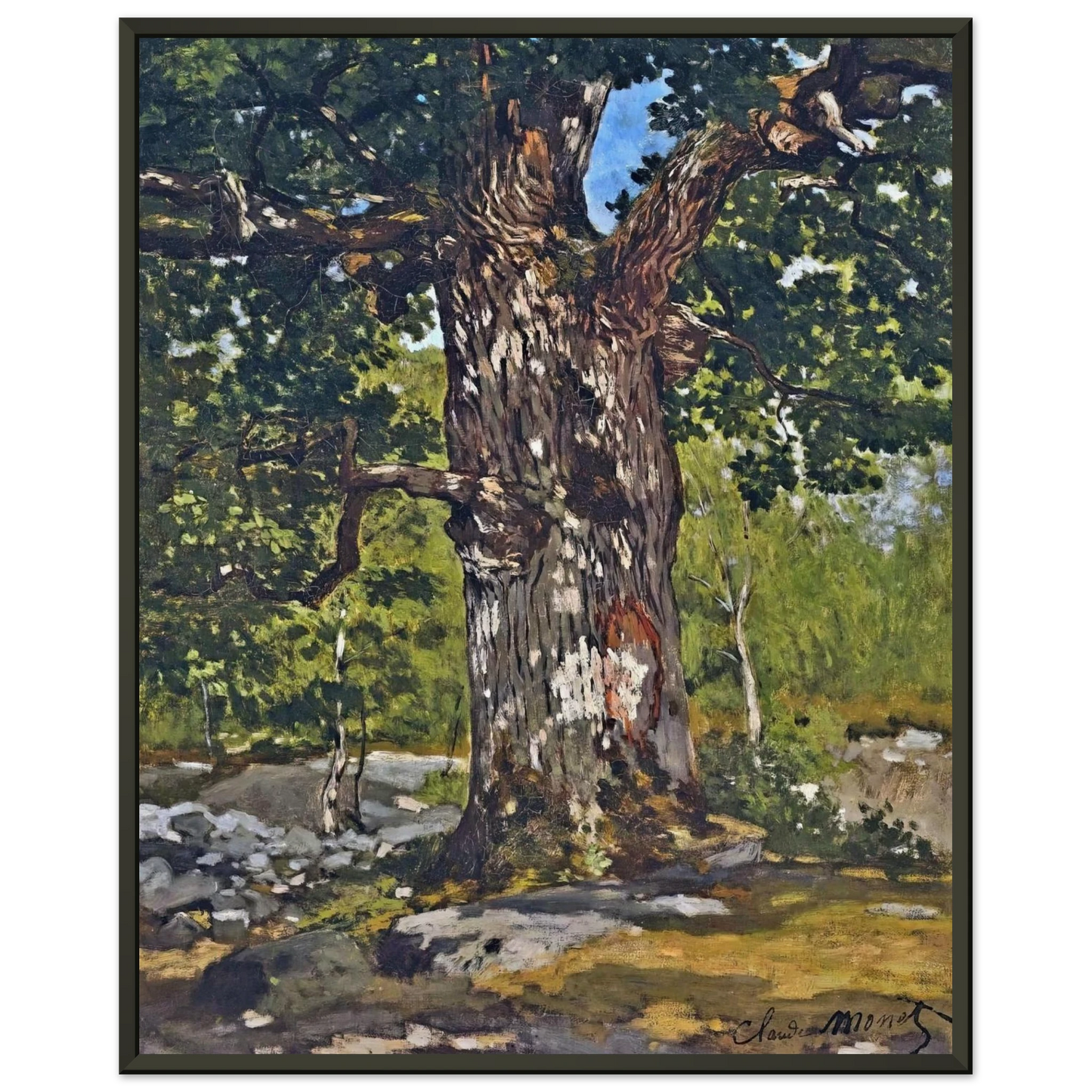 claude monet  The Bodmer Oak Framed Art Print  - Aluminum Frame - 40x50 cm / 16x20 inches