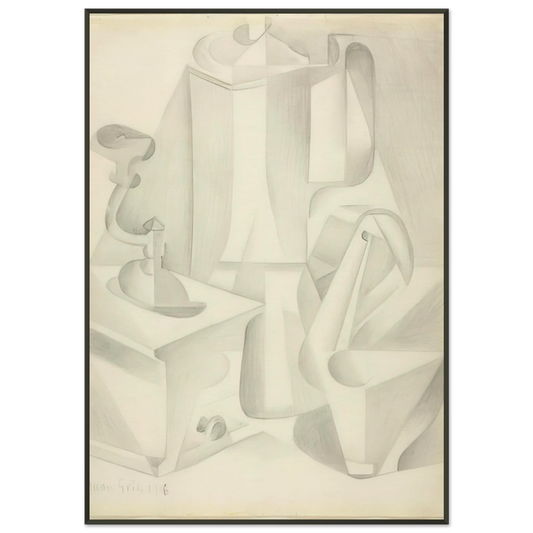 Juan Gris  STILL LIFE WITH COFFEE MILL 1916 Framed Art Print  - Aluminum Frame - 21x29.7 cm / 8x12"